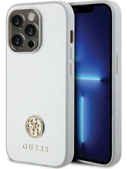 Guess Strass Metal Logo - θήκη για Apple iPhone 15 Pro - Ασημί