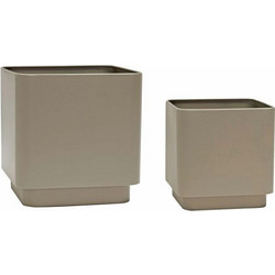 Cube Κασπώ σετ 2τμχ Μεταλλικό Γκρεζ 24x24xh25 cm, 31x31xh32 cm HUBSCH