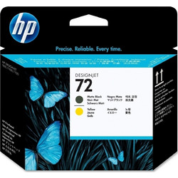 HP 72 Matte Black & Yellow Πακέτο 2 Μελανιών Εκτυπωτή Inkjet C9384A