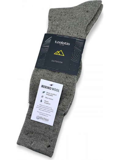 Κάλτσες Tzelatis 718 - 100% Merino wool Isothermal Χακί μελανζέ