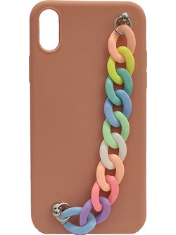 Θήκη Back Cover 3D Candy Bear Chain για iPhone X/iPhone XS, σομόν