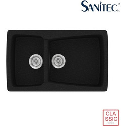 Sanitec Classic 320 Επικαθήμενος Νεροχύτης Γρανίτη Αντιστρεφόμενος Ματ Metallic Space 79x50cm