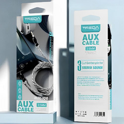 Καλώδιο Ήχου Jack 3.5mm σε Jack 3.5mm Treqa AUX-106 Γκρι
