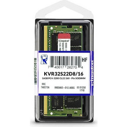 Kingston Value 16GB (1X16GB) DDR4 RAM 3200MHz SoDimm KVR32S22D8/16