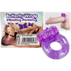 You2Toys Butterfly Wings Vibrating Penis Ring Ελαστικό Δαχτυλίδι Πέους Σιλικόνης με Δόνηση Μωβ