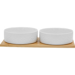 FLEURS ΜΠΩΛ SET 2ΤΜΧ ΠΟΡΣΕΛΑΝΗ BAMBOO ΛΕΥΚΟ ΦΥΣΙΚΟ 30x14 5xH5 5cm c483589