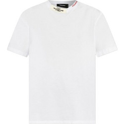 DSQUARED2 REGULAR FIT EMBROIDERED NECK T-SHIRT ΜΠΛΟΥΖΑ S74GD1417 D20020 100-WHITE