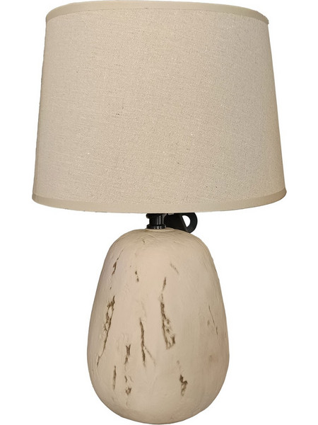 Λαμπατέρ Επιτραπέζιο Κεραμικό Beige με Καπέλο 28x40cm