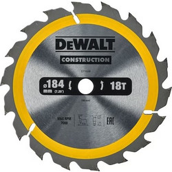 DEWALT ΔΙΣΚΟΣ ΚΟΠΗΣ ΞΥΛΟΥ 184x16mm 18T DT1938-QZ