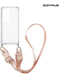 Sonique Armor Clear Back Cover με Strap Pink (Huawei P50 Pro)