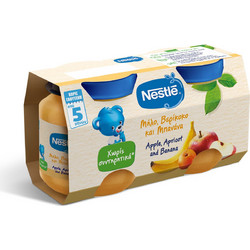 Nestle Φρουτόκρεμα Μήλο Βερίκοκο & Μπανάνα 5m+ 2x125gr