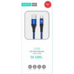 XIPIN LX29 Braided Καλώδιο Regular USB σε Micro USB 1.2m - Μαύρο / Μπλε