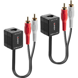 Lindy 70460 500m Cat6 Phono Analogue Audio Extender 2xRCA