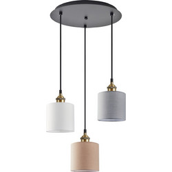 Home Lighting Magnum Κρεμαστό Φωτιστικό Οροφής Τρίφωτο E27 Γκρι SE21-BR-10-3BL-SH123 77-9030