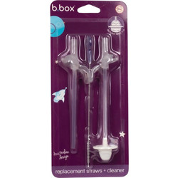 b.box Replecement Straws + Cleaner καλαμάκι σιλικόνης 3 τμχ