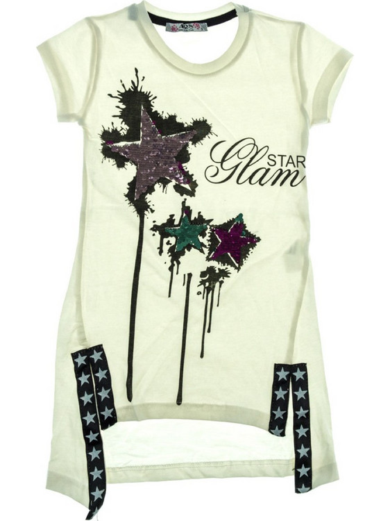 ARS παιδική μακριά μπλούζα Ecru Star Glam