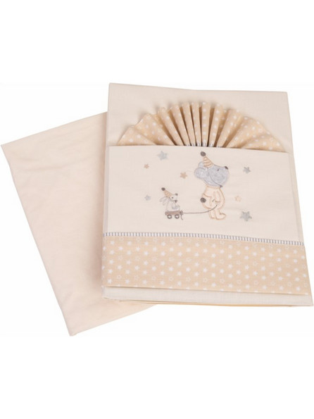 Kipper Flamingo Friends Σετ Βρεφικά Σεντόνια Κούνιας Βαμβακερά 120x180 Beige