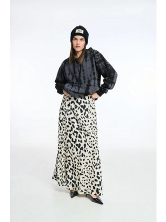 PCP Long Skirt Printed Black And White - Γυναικεία Μακριά Εμπριμ΄έ Φούστα
