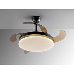 Schuller Vento 168360 Ανεμιστήρας Οροφής 50cm 38W με Φως & Τηλεχειριστήριο Μαύρος Χρυσός