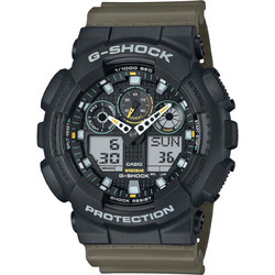 Casio G-Shock Ανδρικό Ρολόι Χρονογράφος με Καφέ Καουτσούκ Λουράκι GA-100TU-1A3ER