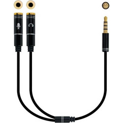 Καλώδιο Ήχου Jack (3,5 mm) Διαχωριστικό NANOCABLE 10.24.1202 Λευκό Μαύρο