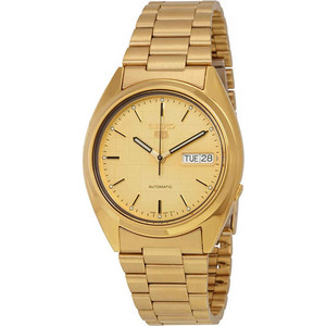 Seiko 5 Automatik Ανδρικό Ρολόι Αυτόματο με Χρυσό Μεταλλικό Μπρασελέ SNXL72K Seiko 5 Automatik Ανδρικό Ρολόι Αυτόματο με Χρυσό Μεταλλικό Μπρασελέ SNXL72K