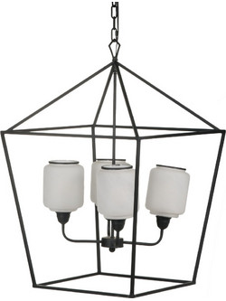Artekko Chandelier Φωτιστικό Οροφής Πολυέλαιος Μέταλλο Μαύρο (55x55x85)cm