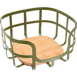 Estia ESTIA ΦΡΟΥΤΙΕΡΑ BAMBOO ESSENTIALS ΜΕΤΑΛΛΙΚΗ 24x24x12.7cm ΛΑΔΙ