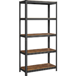 SONGMICS Βιομηχανική Ραφιέρα Βαρέως Τύπου, Ρουστίκ Καφέ & Μαύρο, 40 x 90 x 180 εκ. GLR040B11
