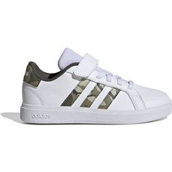 Adidas Grand Court 2.0 EL Hook Παιδικά Sneakers Λευκά Χακί IE3854