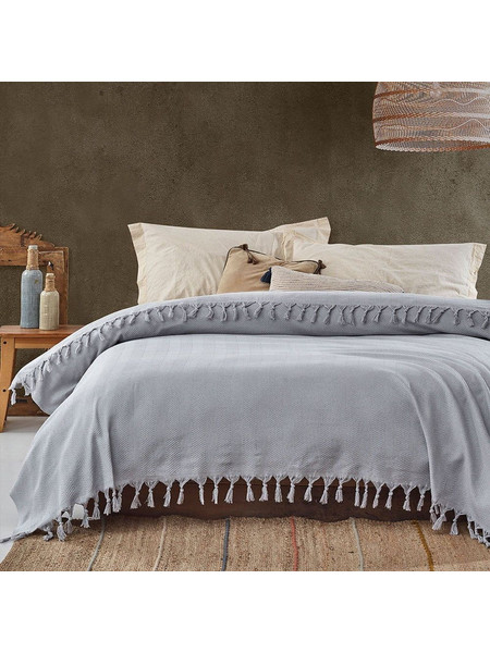 Κουβέρτα Sidney 372VDN1229 Light Grey L'Εssentiel Maison Διπλό 200x230cm Βαμβάκι-Πολυέστερ