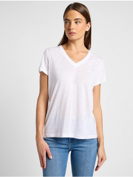 Lee V-Neck Tee Γυναικείο Λευκό T-Shirt 112360426