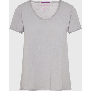 Γυναικείο V-neck t-shirt με raw edges - The essentials FBL011-100-04_ELEPHANT