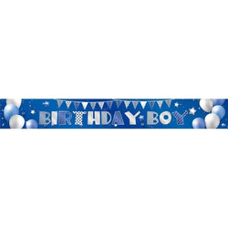 Γιρλάντα Μεταλλιζέ Πάρτι Μπλε Birthday Boy 250x11cm