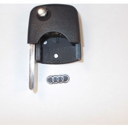 Κενο κλειδι Audi με θεση για Chip και λαμα HU66(Στρογγυλη υποδοχη)