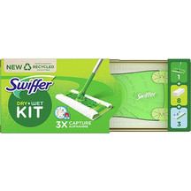 Swiffer Kit Καθαρισμού (Σκούπα + 8 Στεγνά & 3 Υγρά Πανάκια)