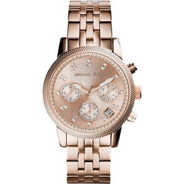 Michael Kors Ritz Γυναικείο Ρολόι Χρονογράφος με Ροζ Χρυσό Μεταλλικό Μπρασελέ MK6077 Michael Kors Ritz Γυναικείο Ρολόι Χρονογράφος με Ροζ Χρυσό Μεταλλικό Μπρασελέ MK6077