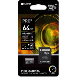Platinet microSDXC 64GB Class 10 U1 70MB/s + Adapter