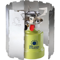 Wind shield for a camping stove burner - silver
