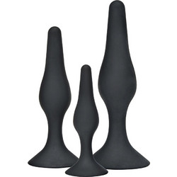 ToyJoy Curvy Companions Σετ Πρωκτικές Σφήνες Μαύρες 3τμχ D-243817