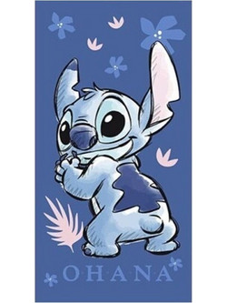 Παιδική Πετσέτα Θαλάσσης Stitch Ohana Μπλε Χρώμα Disney 140x70cm