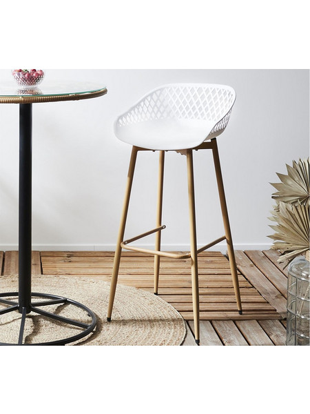 Σκαμπό μπαρ Malaga Home Deco Factory με διαστάσεις 45.5x47.6x88cm - White HDO7285