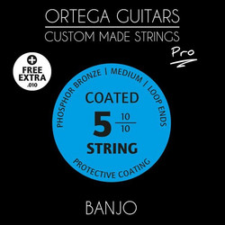 Ortega Pro BJP-5 Σετ 5 Χορδές Μπάντζο Phosphor Bronze 10" Medium Tension