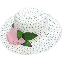 Ψάθινο Καπέλο White Pink Rose Girl 7120123