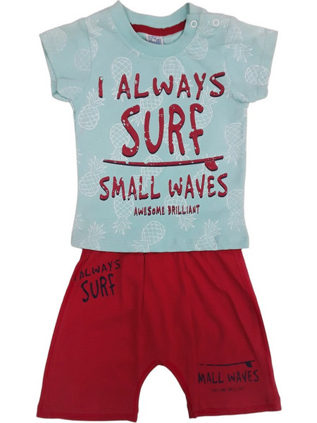 Μπλουζάκι Καλοκαιρινό με Σορτσάκι Small Waves 8010172