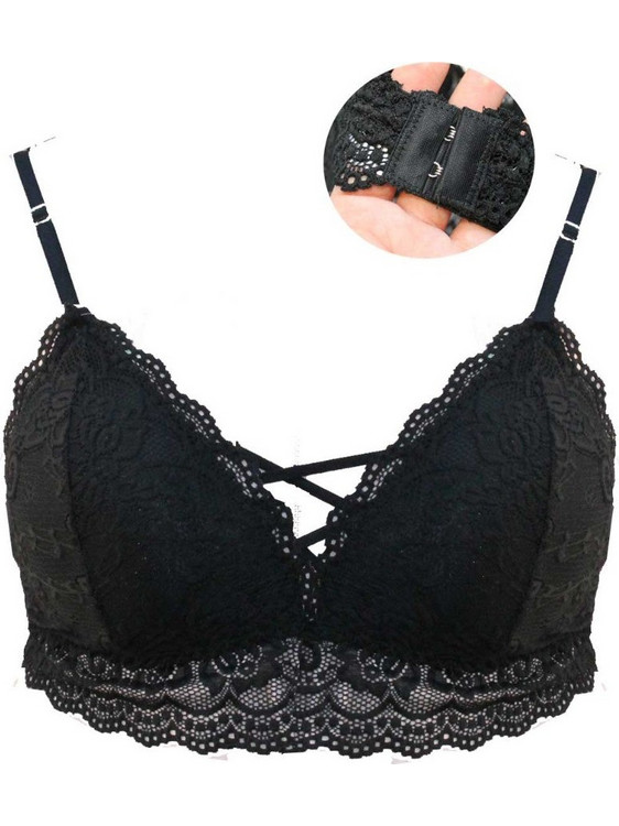BRALETTE ΜΕ ΔΑΝΤΕΛΑ & ΕΝΙΣΧΥΣΗ ΜΑΥΡΟ