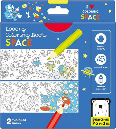 Βιβλίο Ζωγραφικής Long Coloring Books - I Love Colouring Space 4+ ετών