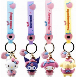 Hello Kitty & Friends - 3D Peach Series Μπρελόκ με Βραχιόλι