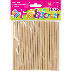Ξυλάκια Κυλινδρικά Fabi 4x100mm 100τεμ Φυσικό
