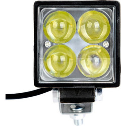 Προβολέας LED Τετράγωνος 12W 4D 10-30V Λευκό Φως